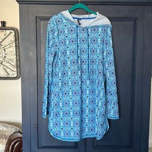 NWOT SPF 50 Aqua Et Sol Hooded Long Sleeve Dress Coverup Cruise Vacation Beach